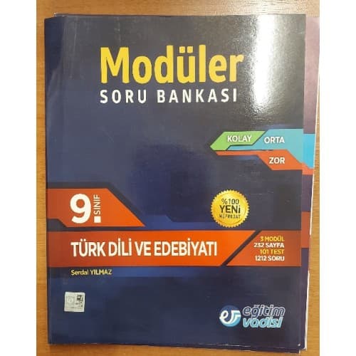 Eğitim Vadisi 9. Sınıf Türk Dili ve Edebiyatı Modüler Soru Bankası