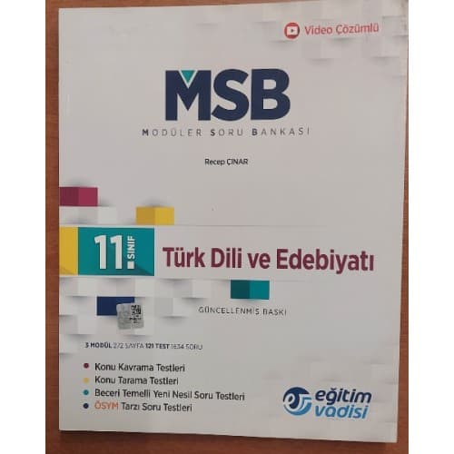11. Sınıf Türk Dili ve Edebiyatı Güncel MSB Modüler Soru Bankası