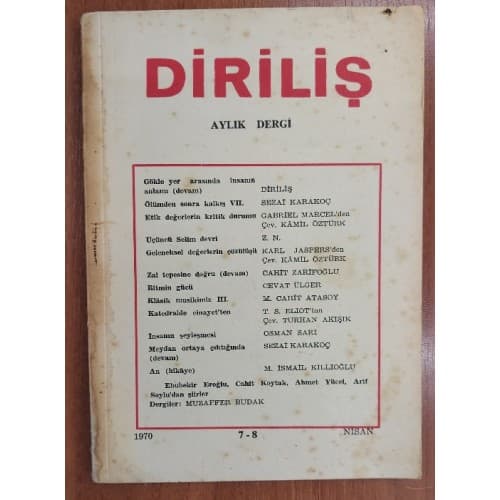 DİRİLİŞ DERGİSİ NİSAN 1970 SAYISI